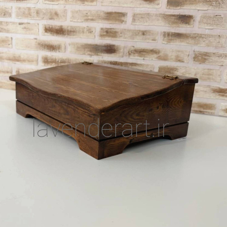 جعبه تیبگ چوبی چهار خانه طرح چوب
