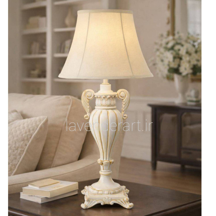 پایه پلی استر خام آباژور رومیزی همراه با لاکور آباژور