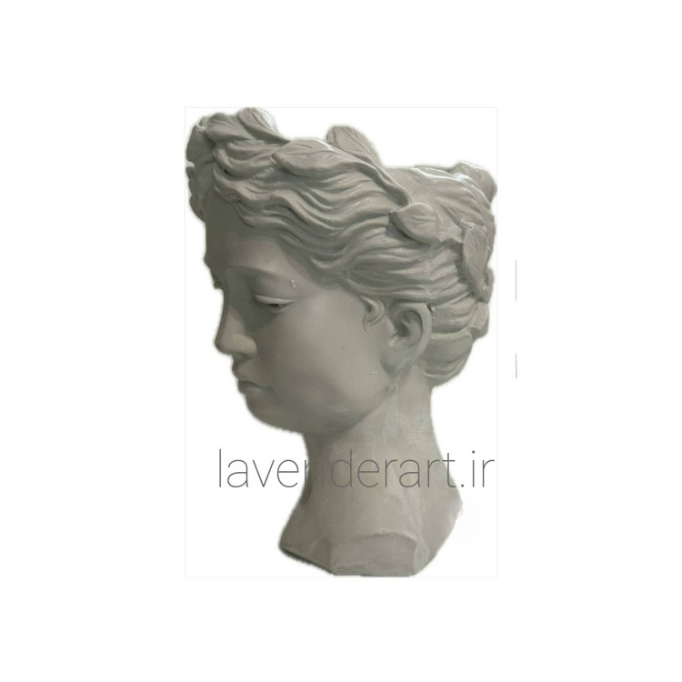 مجسمه گلدانی پلی استر خام سردیس زن قوی 25*12 سانتی متر