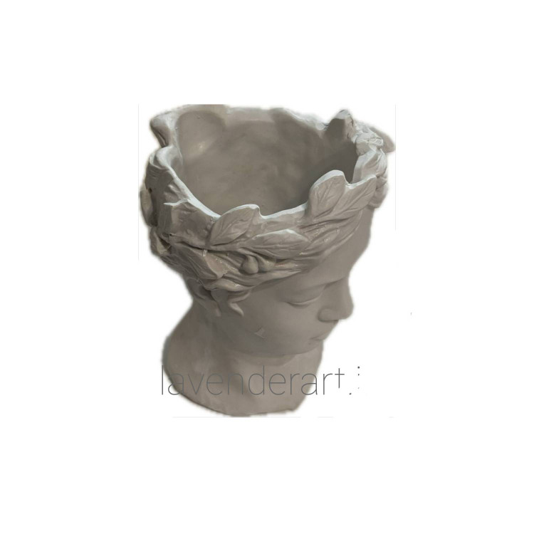 مجسمه گلدانی پلی استر خام سردیس زن قوی 25*12 سانتی متر