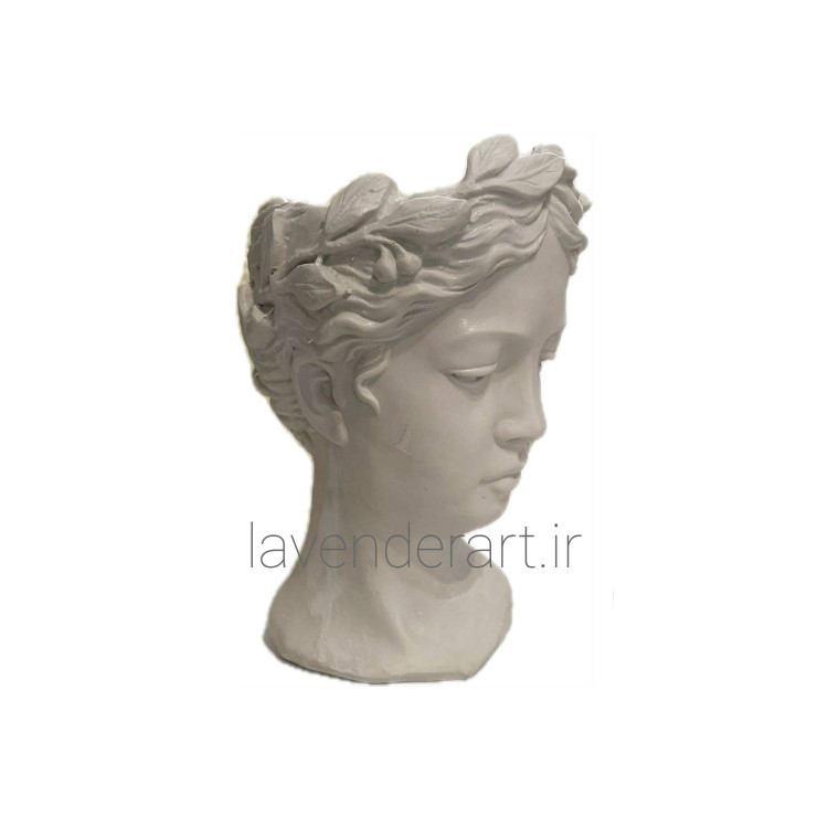 مجسمه گلدانی پلی استر خام سردیس زن قوی 25*12 سانتی متر