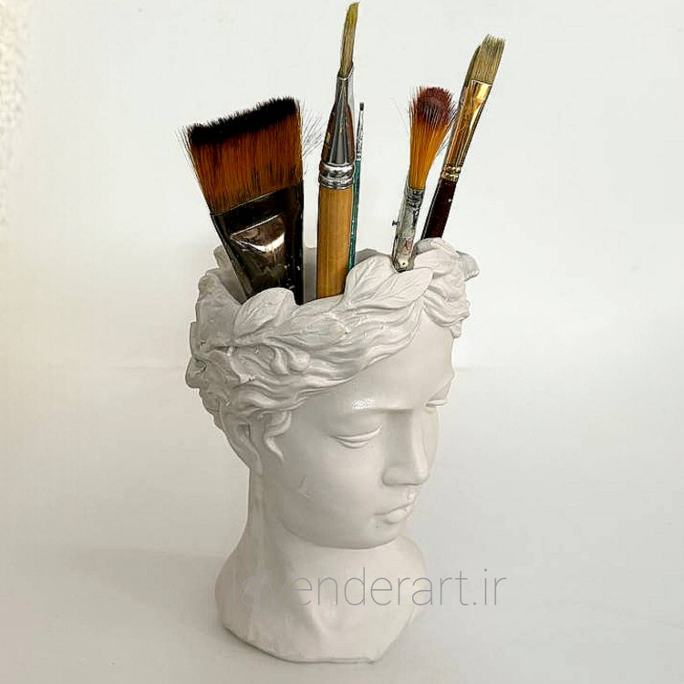 مجسمه گلدانی پلی استر خام سردیس زن قوی 25*12 سانتی متر