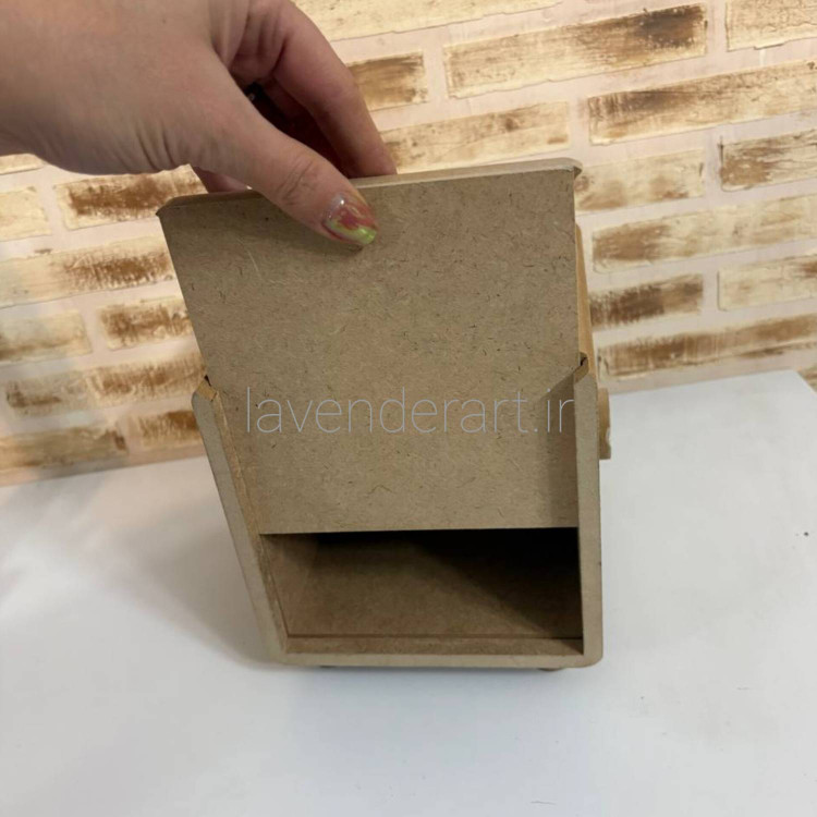 جعبه چوبی خام دستمال کاغذی لوله ای فانتزی طرح لبخند