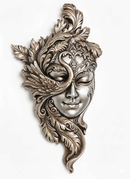 دیوارکوب پلی استر طرح ماسک بالماسکه و