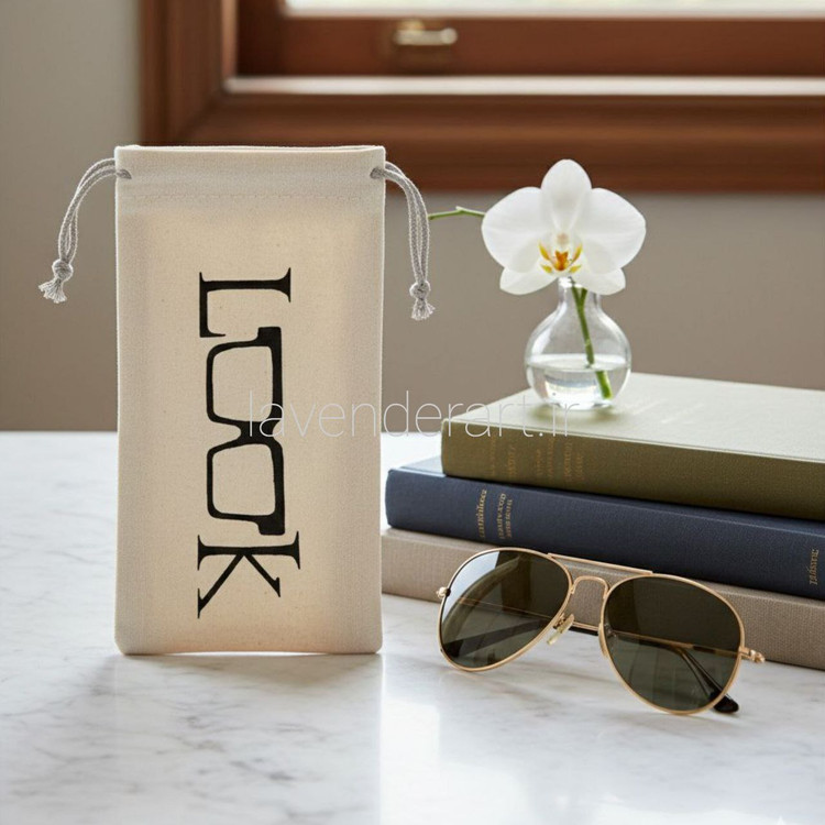 جا عینکی پارچه ای فانتزی با نقاشی دستی طرح look