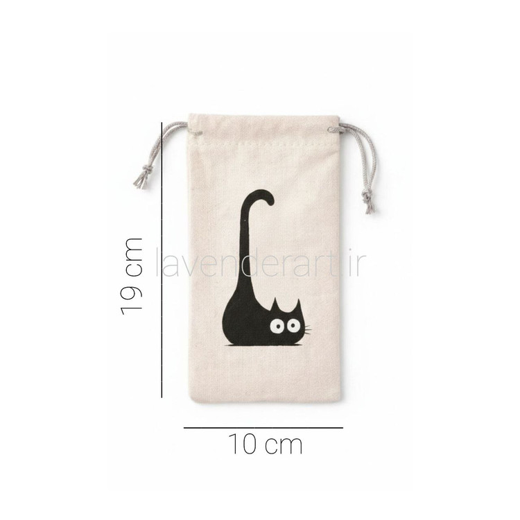 جا عینکی پارچه ای فانتزی با نقاشی دستی طرح پیشی