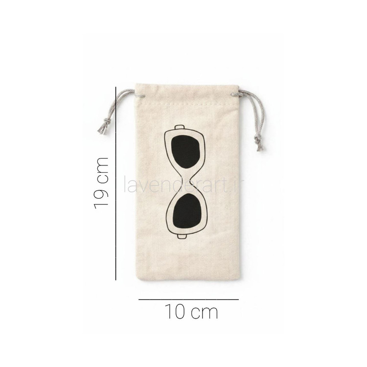 جا عینکی پارچه ای فانتزی با نقاشی دستی طرح عینک آفتابی مینیمال