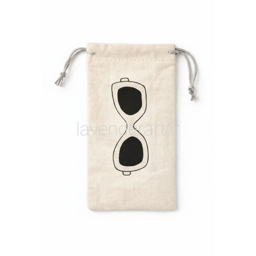 جا عینکی پارچه ای فانتزی با نقاشی دستی طرح عینک آفتابی مینیمال