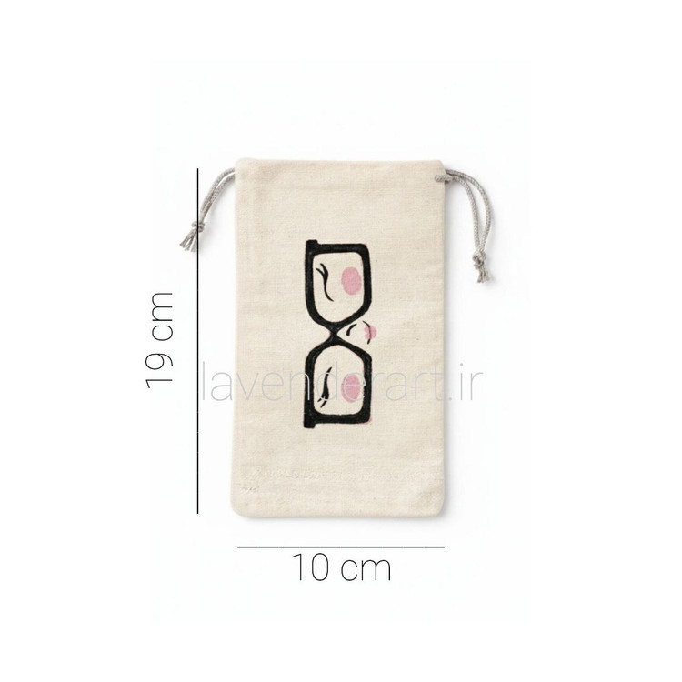 جا عینکی پارچه ای فانتزی با نقاشی دستی طرح عینک قرتی