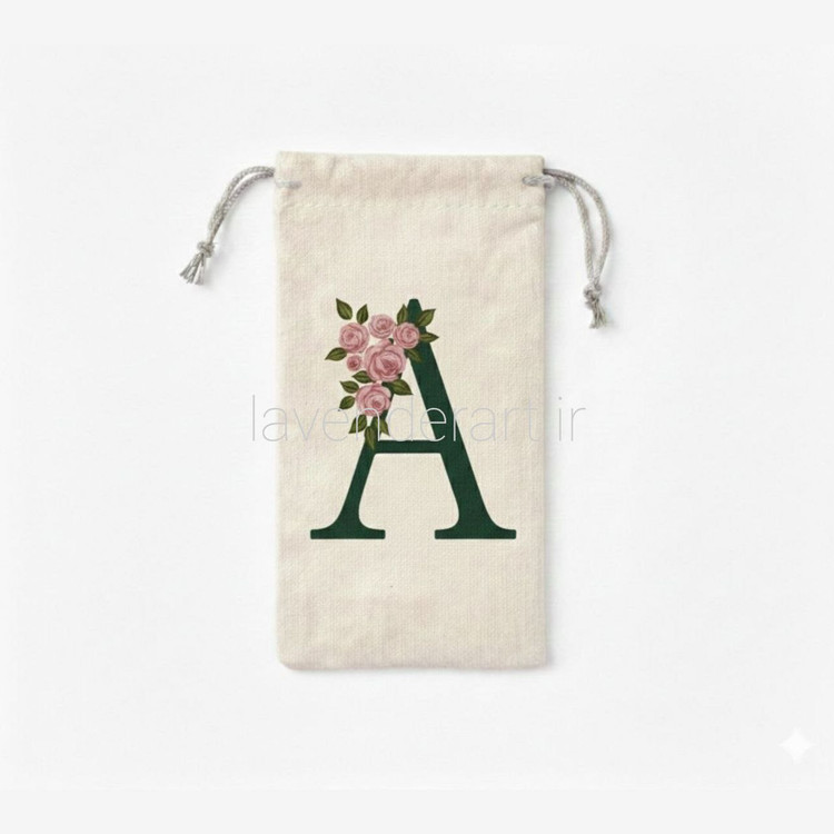 جا عینکی پارچه ای فانتزی با نقاشی دستی طرح حروف الفبا