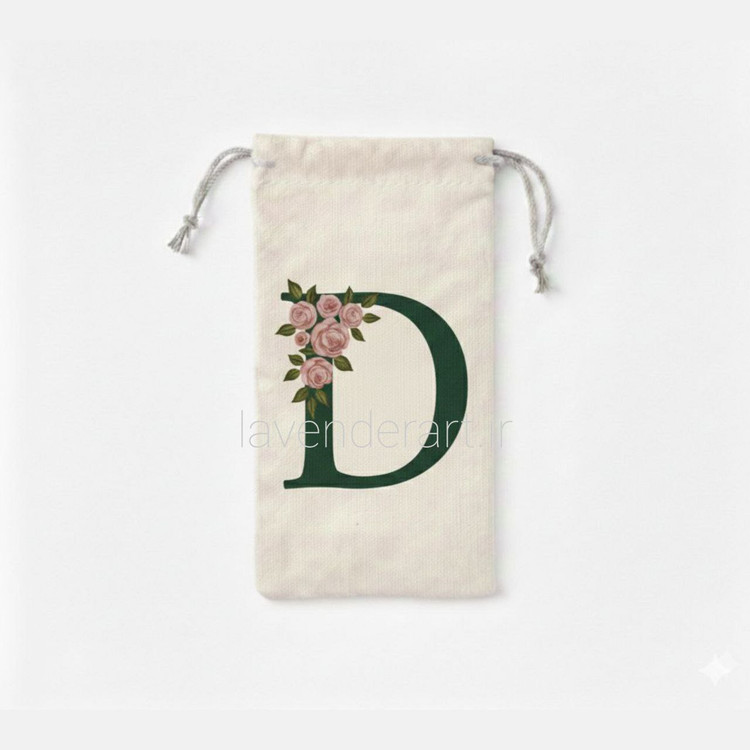 جا عینکی پارچه ای فانتزی با نقاشی دستی طرح حروف الفبا