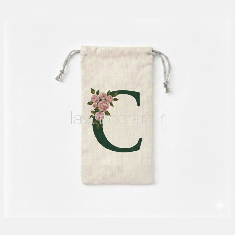 جا عینکی پارچه ای فانتزی با نقاشی دستی طرح حروف الفبا