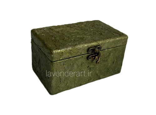 جعبه چوبی اکسسوری سبز طرح پارچه ساتن