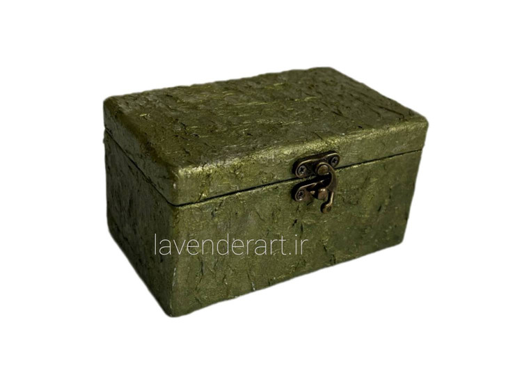 جعبه چوبی اکسسوری سبز طرح پارچه ساتن
