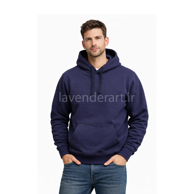 هودی اسپرت ساده سرمه ای