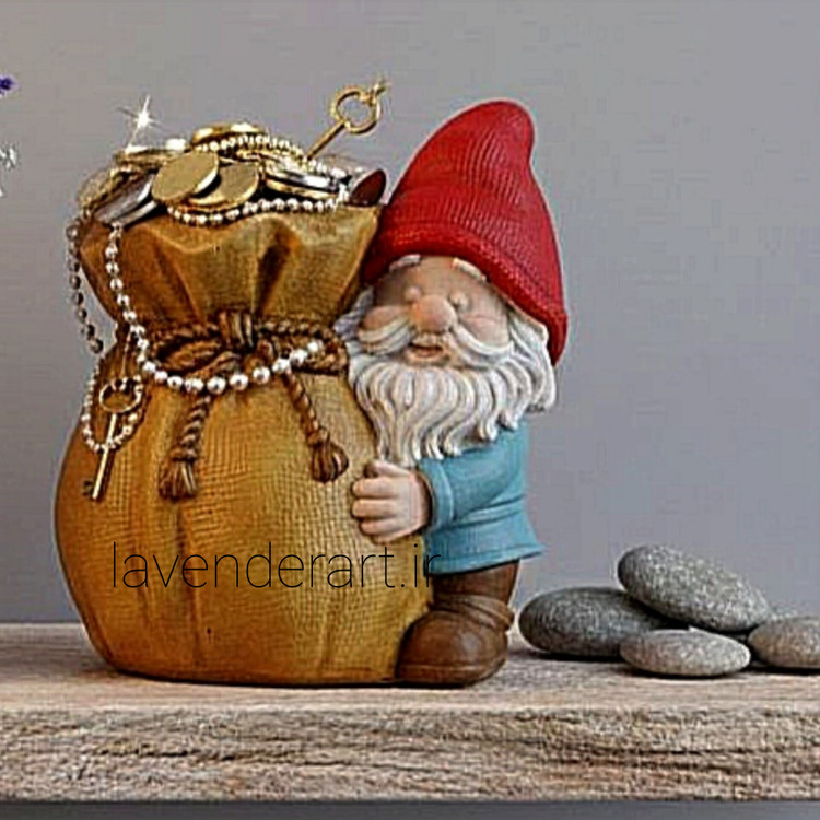 مجسمه جاقلمی رومیزی یا جای زیورآلات. پلی استر خام بابانوئل ارتفاع 9 سانتی نتر