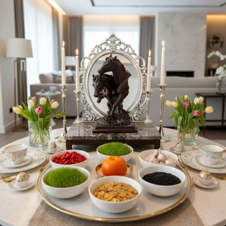 مجسمه اسب پلی استری طرح چوب نماد سال جدید با ابعاد 25*14*11