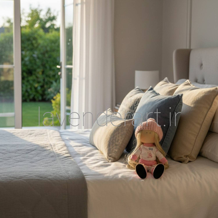 عروسک روسی دستساز پارچه ای مدل ترنم قد 30 سانتی متر