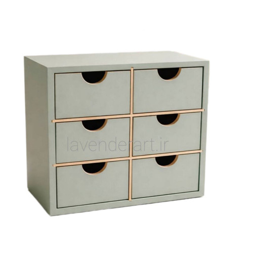 مینی دراور چوبی رومیزی شش کشویی زیورآلات