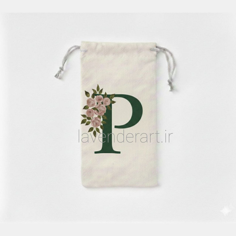 جا عینکی پارچه ای فانتزی با نقاشی دستی طرح حروف الفبا