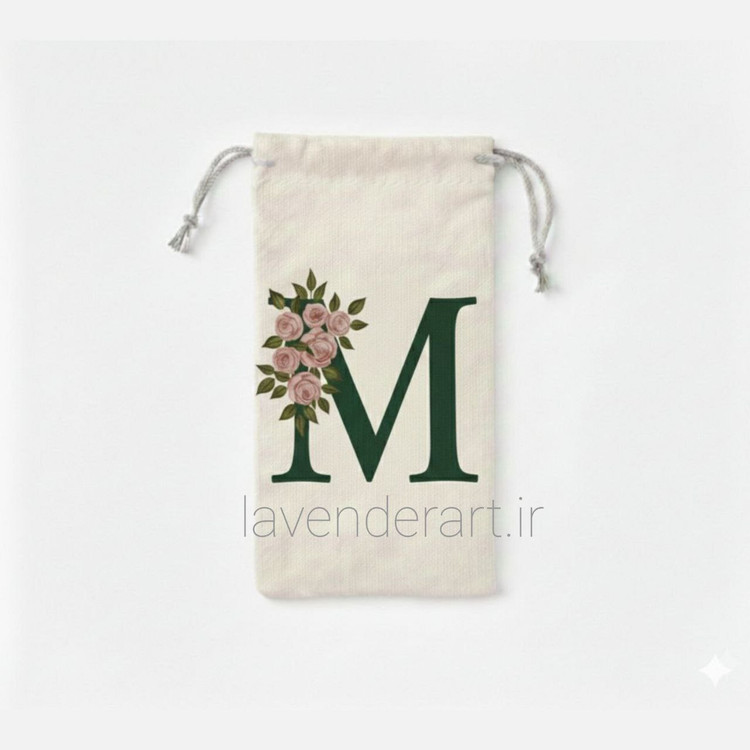 جا عینکی پارچه ای فانتزی با نقاشی دستی طرح حروف الفبا