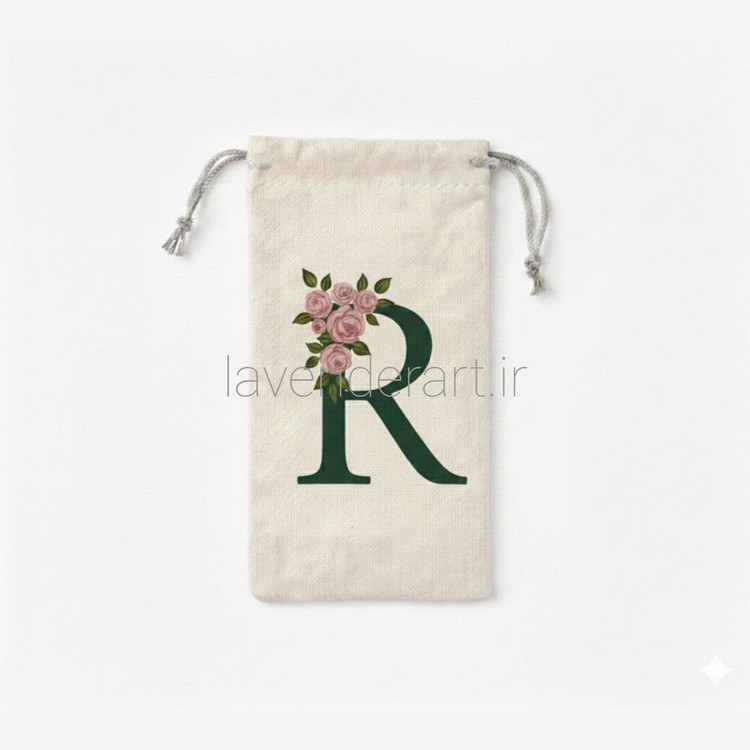 جا عینکی پارچه ای فانتزی با نقاشی دستی طرح حروف الفبا