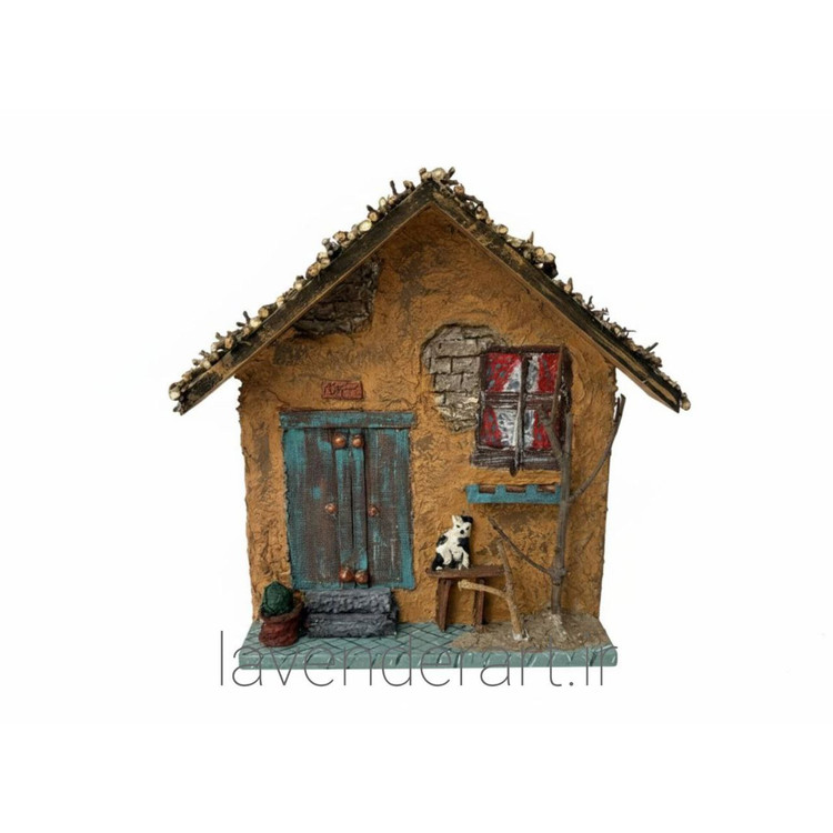 دیوارکوب سه بعدی طرح کلبه روستایی