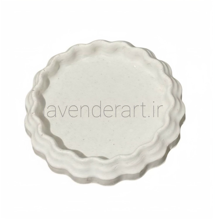 ظرف هفت سین سنگ مصنوعی خام طرح رقص موج با قطر 12 سانتی متر