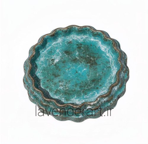 ظرف هفت سین سنگ مصنوعی طرح رقص موج با قطر 12 سانتی متر