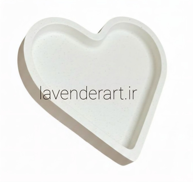 ظرف هفت سین سنگ مصنوعی خام طرح قلب با ابعاد 15*14 سانتی متر