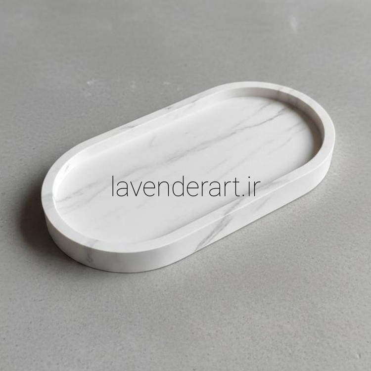 ظرف هفت سین سنگ مصنوعی خام طرح بیضی مینیمال با ابعاد 10*19 سانتی متر