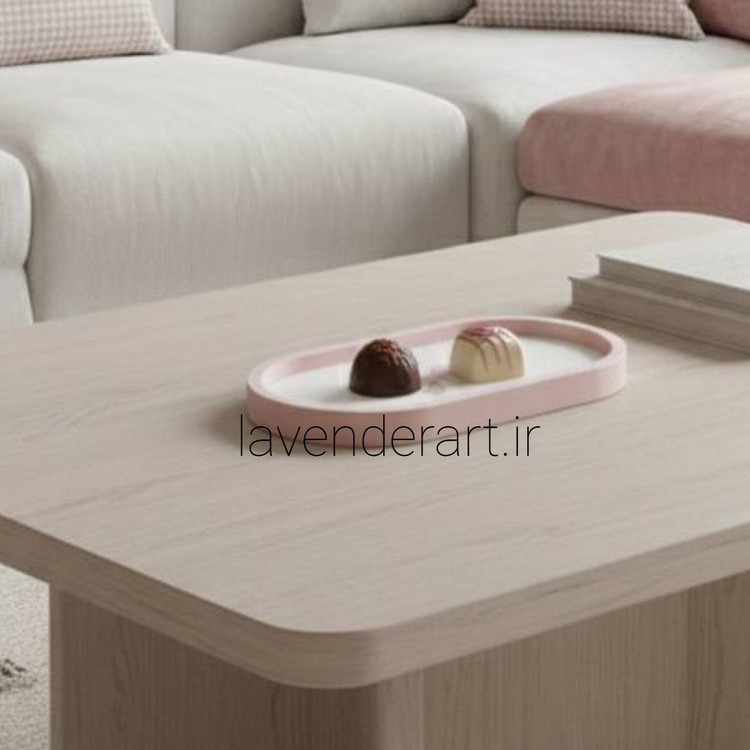 ظرف هفت سین سنگ مصنوعی بیضی با نقاشی گربه با ابعاد 10*19 سانتی متر