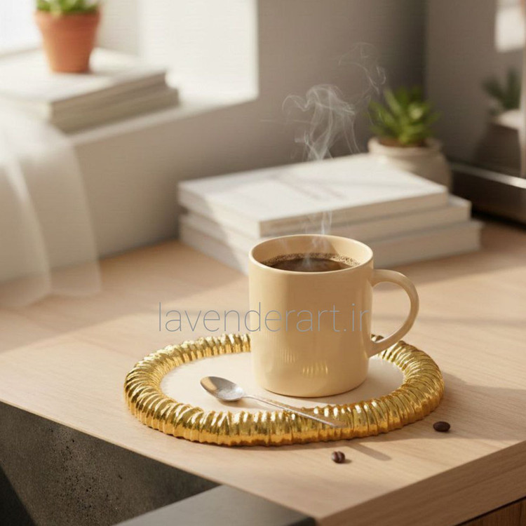 ظرف هفت سین سنگ مصنوعی خام طرح بیضی چین دار با ابعاد 15*20 سانتی متر