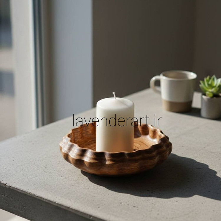 ظرف هفت سین سنگ مصنوعی طرح چوب 11 سانتی متر