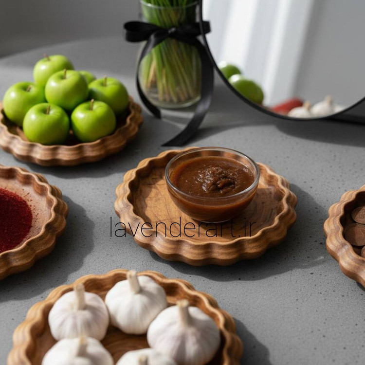 ظرف هفت سین سنگ مصنوعی طرح چوب 11 سانتی متر