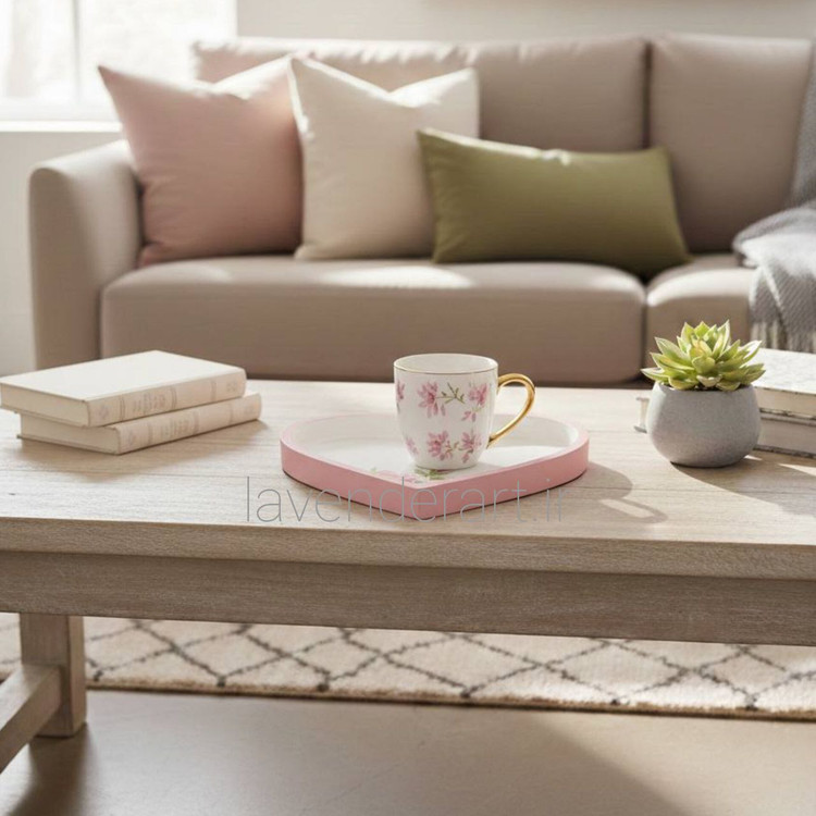 ظرف هفت سین سنگ مصنوعی با نقاشی شاخه گلی در دل 17 سانتی متر