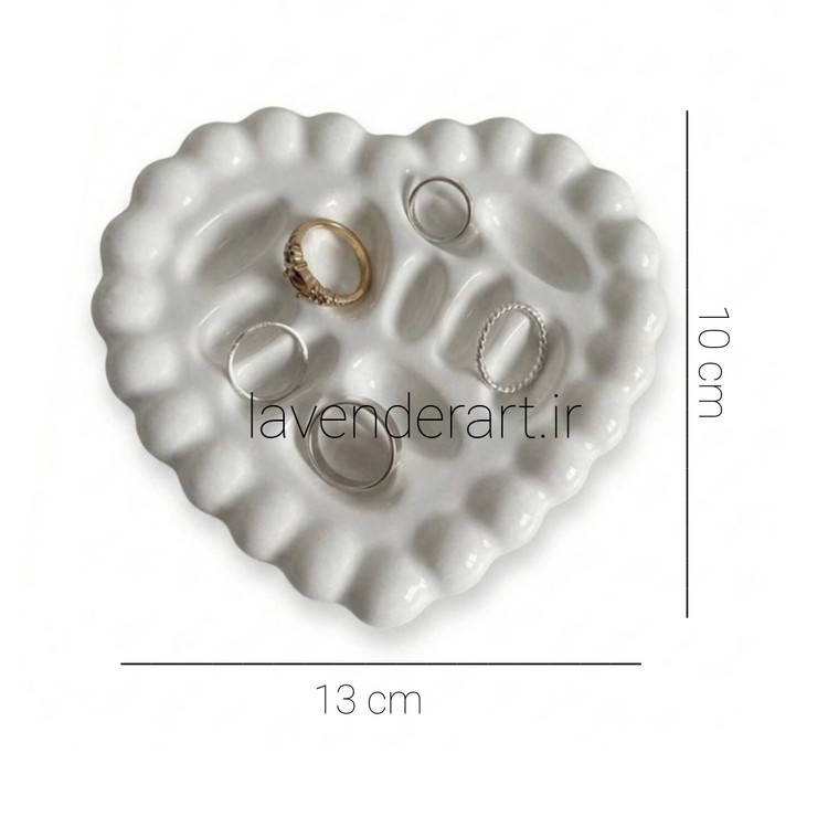 جا انگشتر و زیورآلات سنگ مصنوعی خام طرح قلب