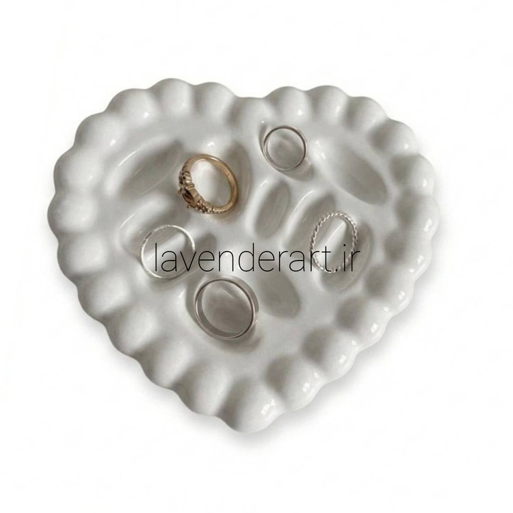 جا انگشتر و زیورآلات سنگ مصنوعی خام طرح قلب