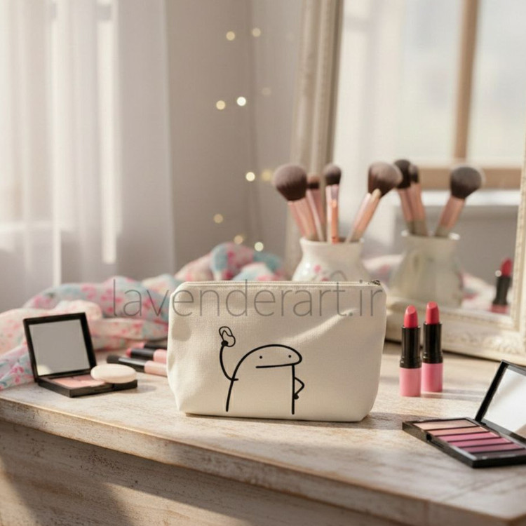جامدادی یا کیف لوازم آرایش متقال آستردار با نقاشی میقولی