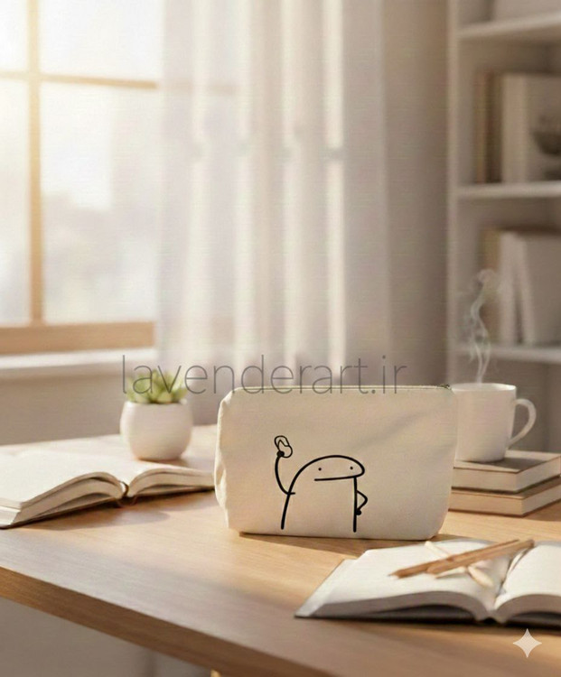 جامدادی یا کیف لوازم آرایش متقال آستردار با نقاشی میقولی