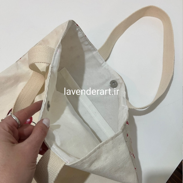توت بگ کتان با نقاشی پارچه طرح خرگوش کتابخوان