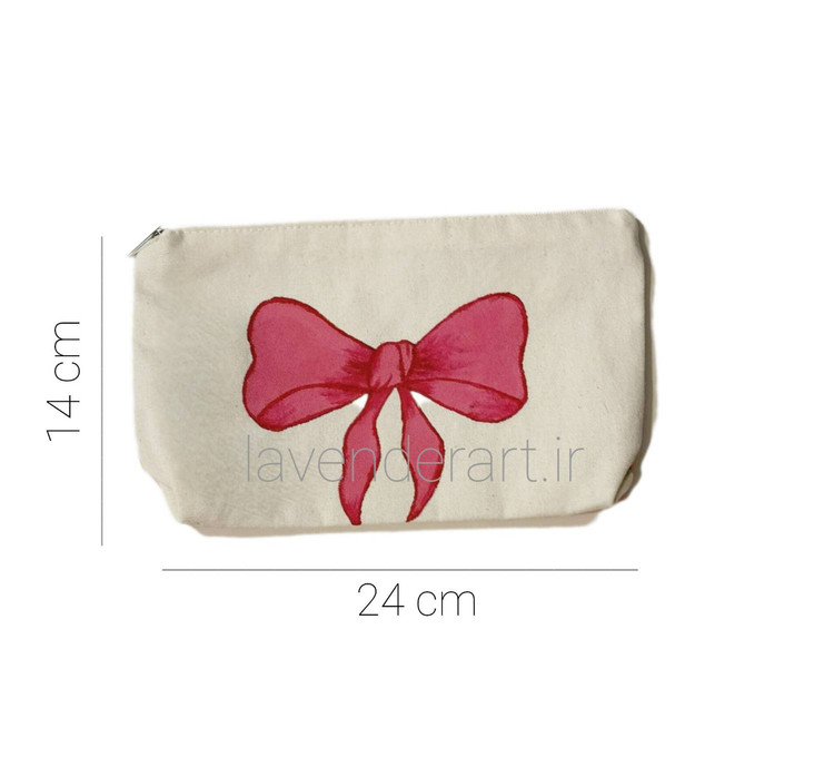 جامدادی یا کیف لوازم آرایش متقال آستردار با نقاشی پاپیون