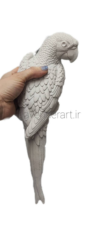 دیوارکوب پلی استر خام طرح طوطی ارتفاع 37 سانتی متر