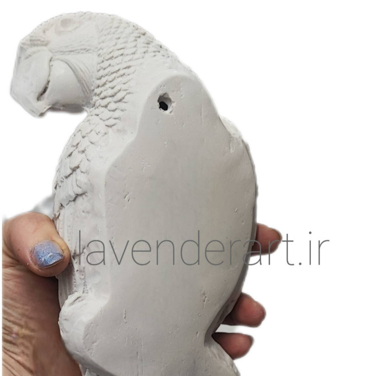 دیوارکوب پلی استر خام طرح طوطی ارتفاع 37 سانتی متر