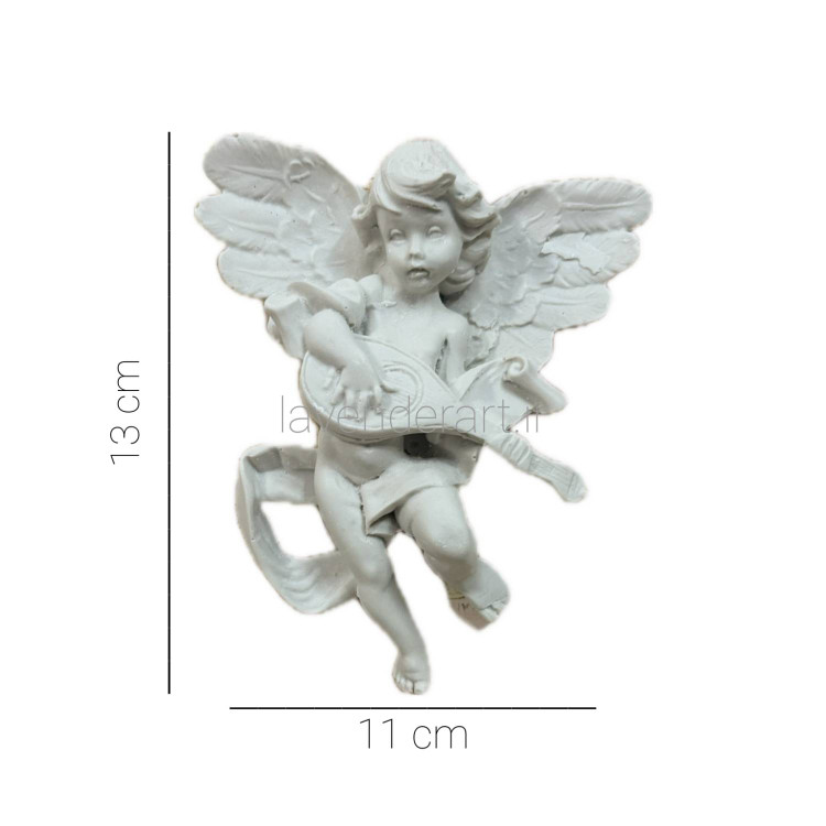 دیوارکوب پلی استر خام دارای قلاب طرح فرشته گیتاریست ابعاد 13*11 سانتی متر