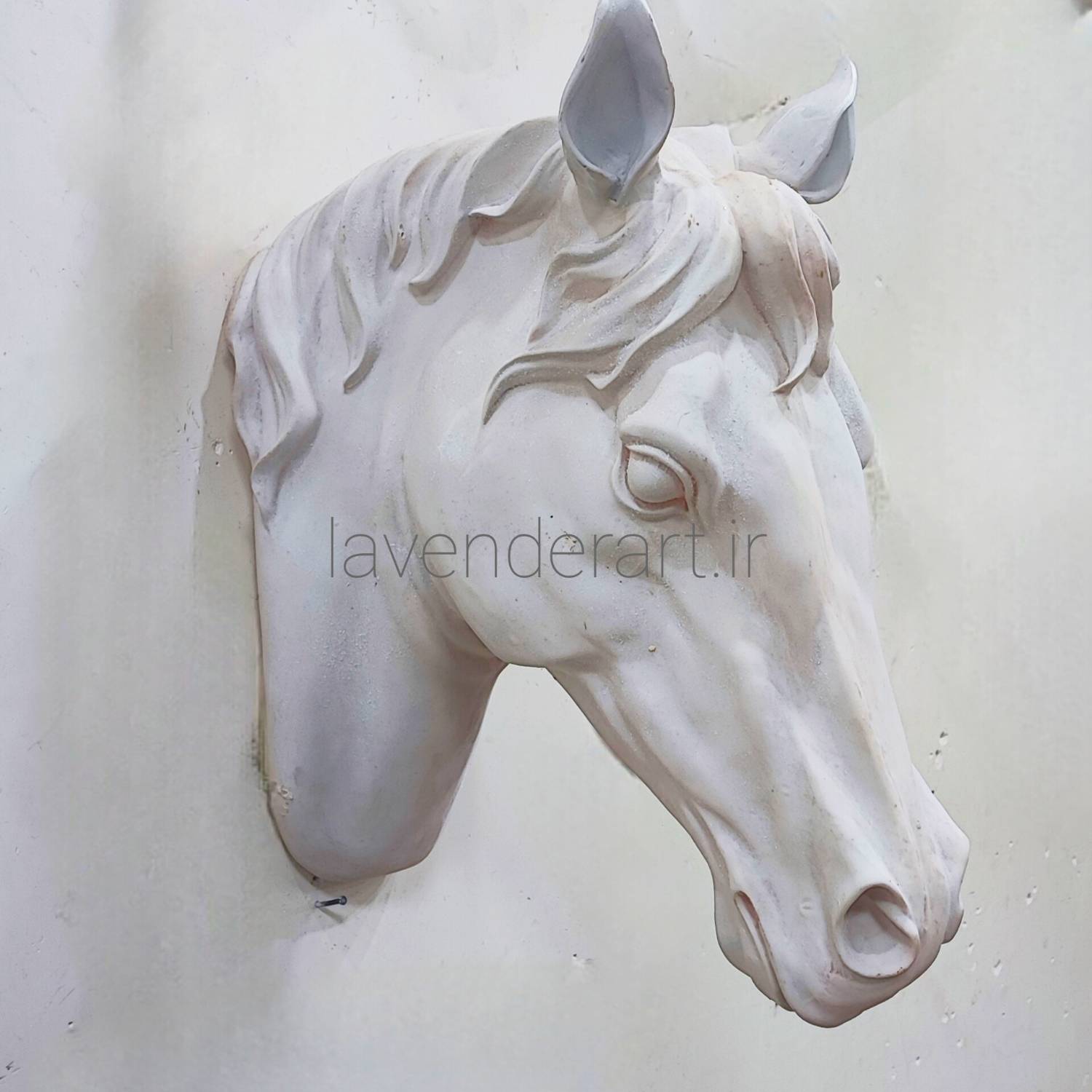 سردیس بزرگ دیوارکوب پلی استر خام اسب ابعاد 45*60