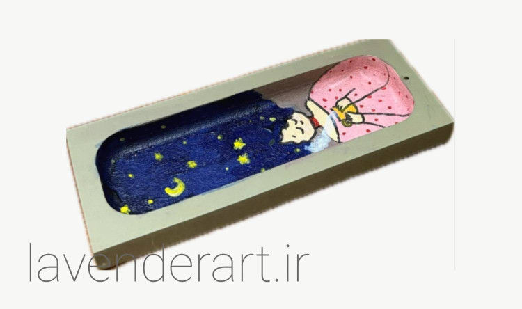 جاعودی چوبی خاص نقاشی شده طرح فانتزی آرامش شب