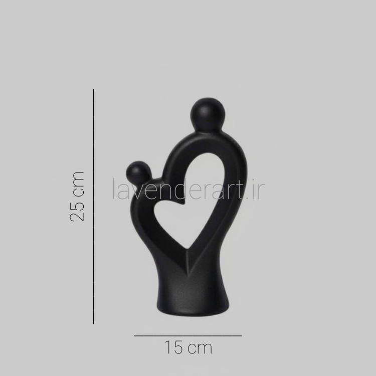 مجسمه دکوری سنگ مصنوعی خام طرح عشق با تو ابعاد 15*25 سانتی متر