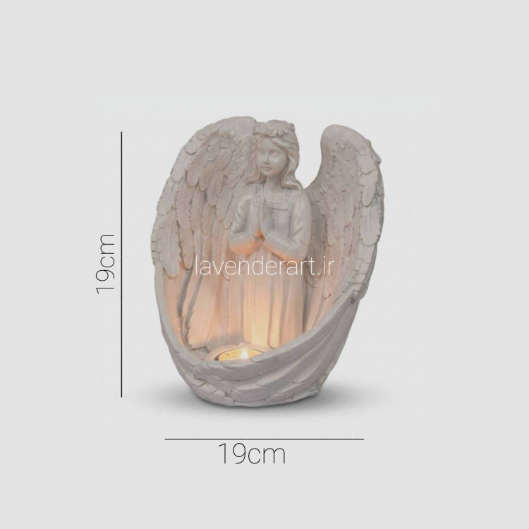 مجسمه پلی استر خام جای وارمر فرشته مریم ابعاد 19*19 سانتی متر