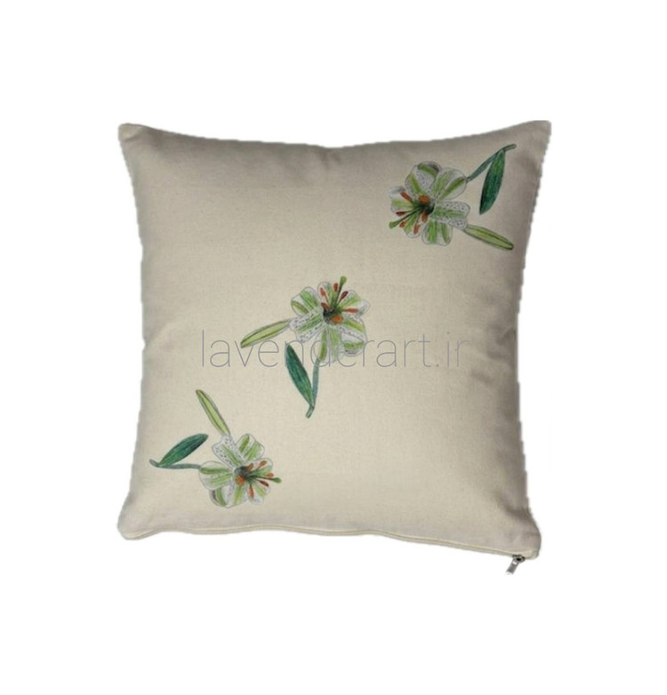کاور کوسن الیاف طبیعی 40*40 طرح گل سوسن چلچراغ